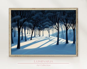 Art Deco Forest Print: Eyvind Earle Inspired Vintage Landscape - Etsy