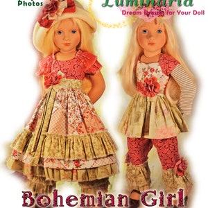 May include: A sewing pattern for a Bohemian Girl doll outfit. The pattern includes step-by-step photos and is for Petitcollin Starlette dolls.