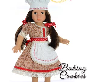 18 Inch Doll Clothes Pattern Fits 18" Dolls Such As AG Cook Hat Apron Dress by Luminaria Designs