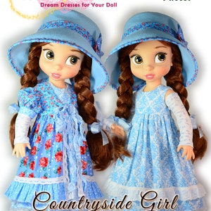 PDF Doll Clothes Pattern Fits 16&quot; Animator Dolls Dress Countryside Girl by Luminaria Designs