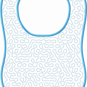 In the Hoop Baby Bib Stipple Embroidery Design File Pattern 3 Sizes Also Includes Size for American Girl Bitty Baby ITH Baby Nursery