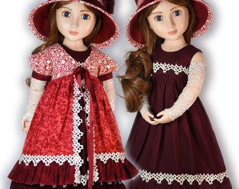 Patroon Een meisje voor altijd poppenkleertjes pdf, 16" AGAT Slim Dolls Countryside Girl van Luminaria Designs