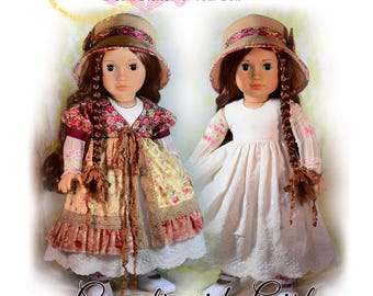 18" Doll Clothes Dress Pattern Countryside Girl by Luminaria Designs Hat Pinafore Fall Autumn