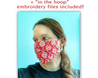 Face Mask Pattern NO ELASTIC 3 Sizes Cotton Fabric Reusable | Etsy