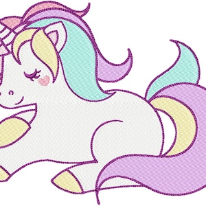 Sleeping Unicorn for PJ's Embroidery Design File Kids Face Mask .vip .vp3 .hus .pes .pec .jef .sew .xxx .csd .dst .exp .emd & More 4x4 hoop