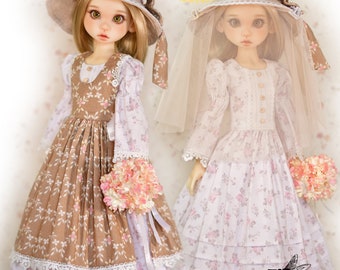 18" MSD Kaye Wiggs PDF Doll Clothes Dress Pattern Liz Frost Dollstown 1/4 BJD Dolls Countryside Girl by Luminaria Designs