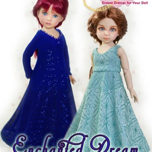 Little Darling Doll Clothes Pattern Fits 13&quot; Dianna Effner Paola Reina Iplehouse KID Holiday Dress Gown by Luminaria Designs