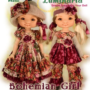 Wzór na ubranka dla lalek w formacie PDF pasuje do 11" lalek My Meadow Dumpling Patti Giggi Mini Saffi Mini Bailey Tella YoSD BJD firmy Luminaria Designs