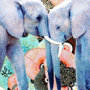 Kissing Elephant Bangle Painted Blue Bracelet from India image 5