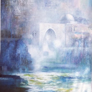 Kever Rochel, Tomb of Rachel Contemporary Judaica Art PRINT On Canvas signed by Yossi Bitton
