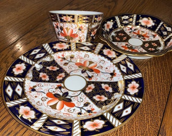 Rare Antique Royal Crown Derby 2712 Fern Tea Trios – Set of 6 – 18