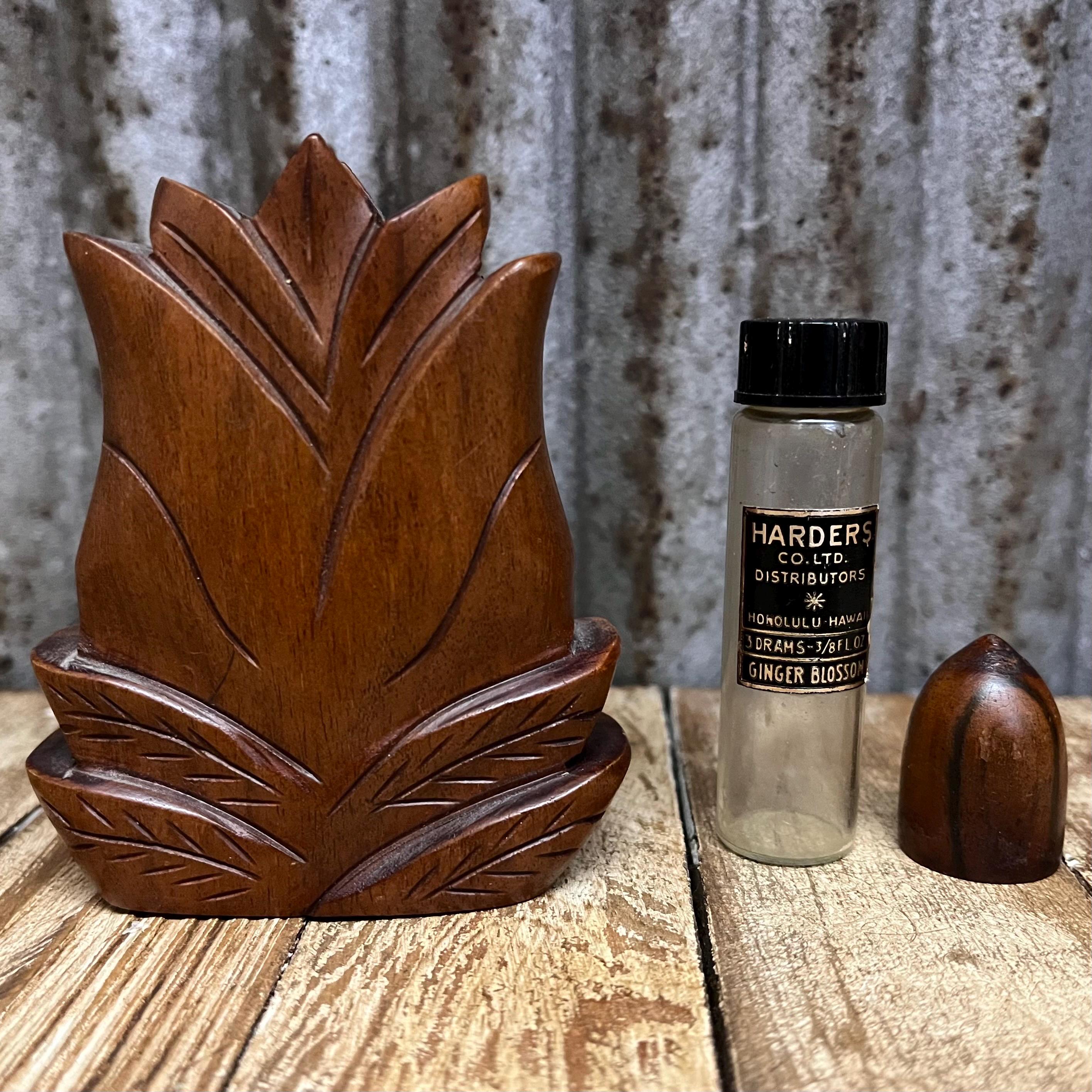 K185 ＊木製パヒュームボトル Vintage Hawaii Wood Perfume Bottle - Etsy