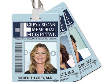 Grey + Sloan Memorial Hospital Cosplay ID Card