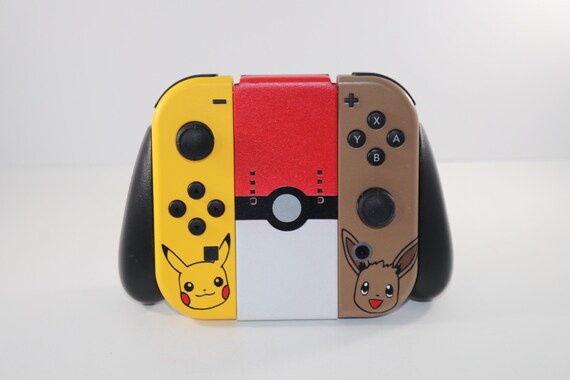 Pre Order Limited Nintendo Switch Pokemon Lets Go Pikachu And Eevee Themed Full Custom Joycons And Console Bundle