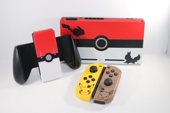 Pre Order Limited Nintendo Switch Pokemon Lets Go Pikachu And Eevee Themed Full Custom Joycons And Console Bundle