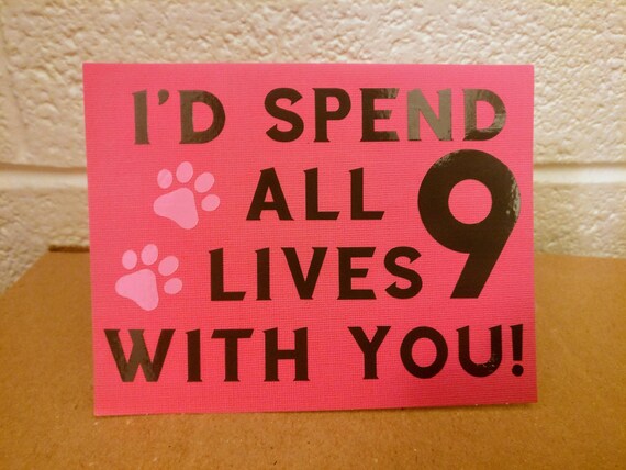 Download I D Spend All 9 Lives With You Card With Cat Inside Etsy Yellowimages Mockups