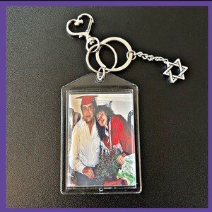 Star of David Personalized Double Sided Photo Keychain.