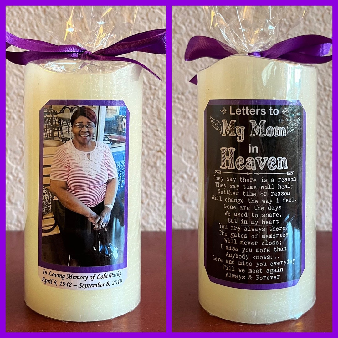 Personalized Gifts, Memorial, Flameless Candle W Timer. Batteries