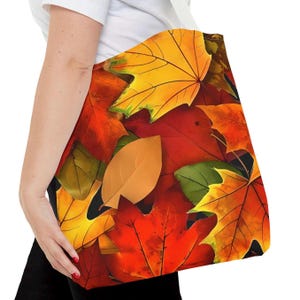 Versatile Autumn Leaves Tote Bag | Autumn Leaves Canvas Tote | Stylish Reusable Shopping Bag.