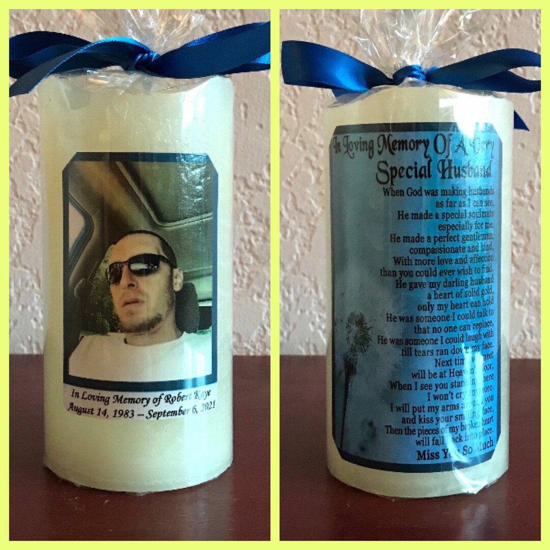 Memorial Flameless Candle Gift With Real Wax and Timer Etsy