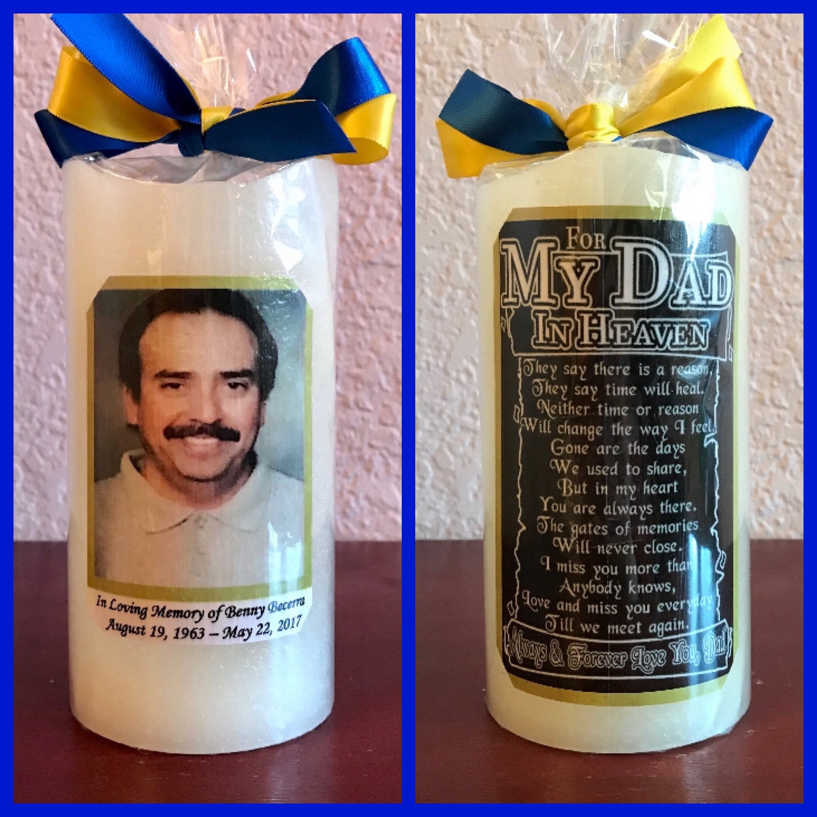 Dad Memorial In Loving Memory Flameless Candle W Timer. Etsy