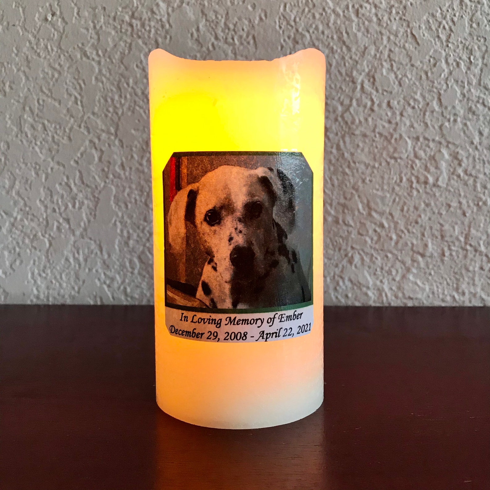 Personalized Flameless Pet Memorial Candle With Timer. Etsy