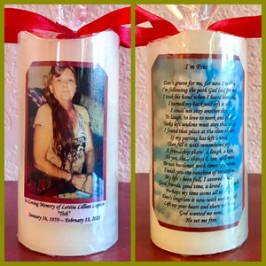 Personalized Memorial Candle with Photo, Timer, Sympathy Keepsake