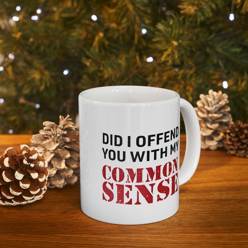 Common Sense Ceramic Mug, Funny Coffee Cup for Family and Friends