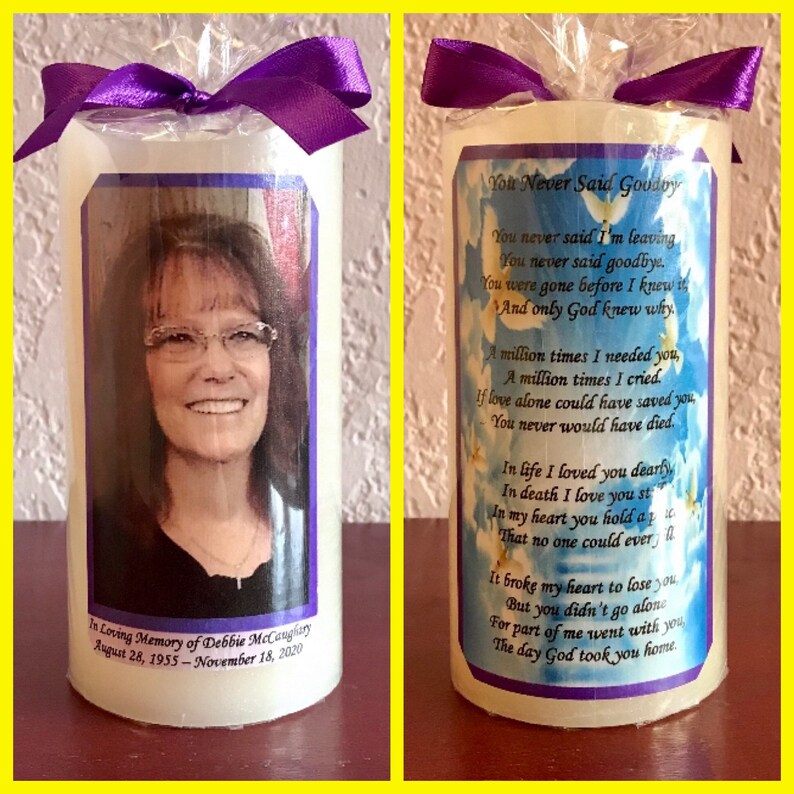 Real Wax Candle w Timer Personalized For Sister Memorial Flameless Candle Gift Explore Now! Includes Photo and Text