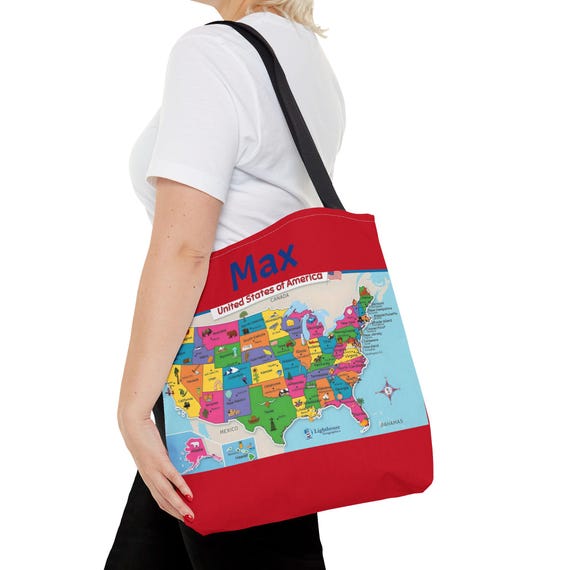 customized travel map tote bags Custom USA Map Tote Bag - Patriotic Travel Accessory, American Flag Beach  Bag, Geography Gift, Wanderlust Purse, Fourth of July Market Tote,