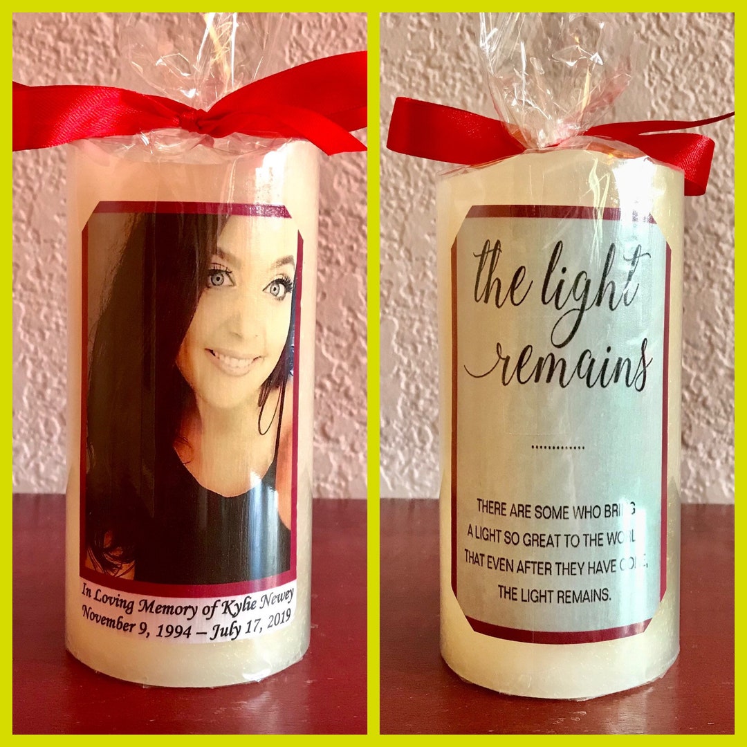Personalized Gifts, Memorial, Flameless Candle W Timer. Batteries