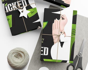 Papier do pakowania musicalu „Wicked Musical Theater”, papier do pakowania prezentów na afisze z Broadwayu