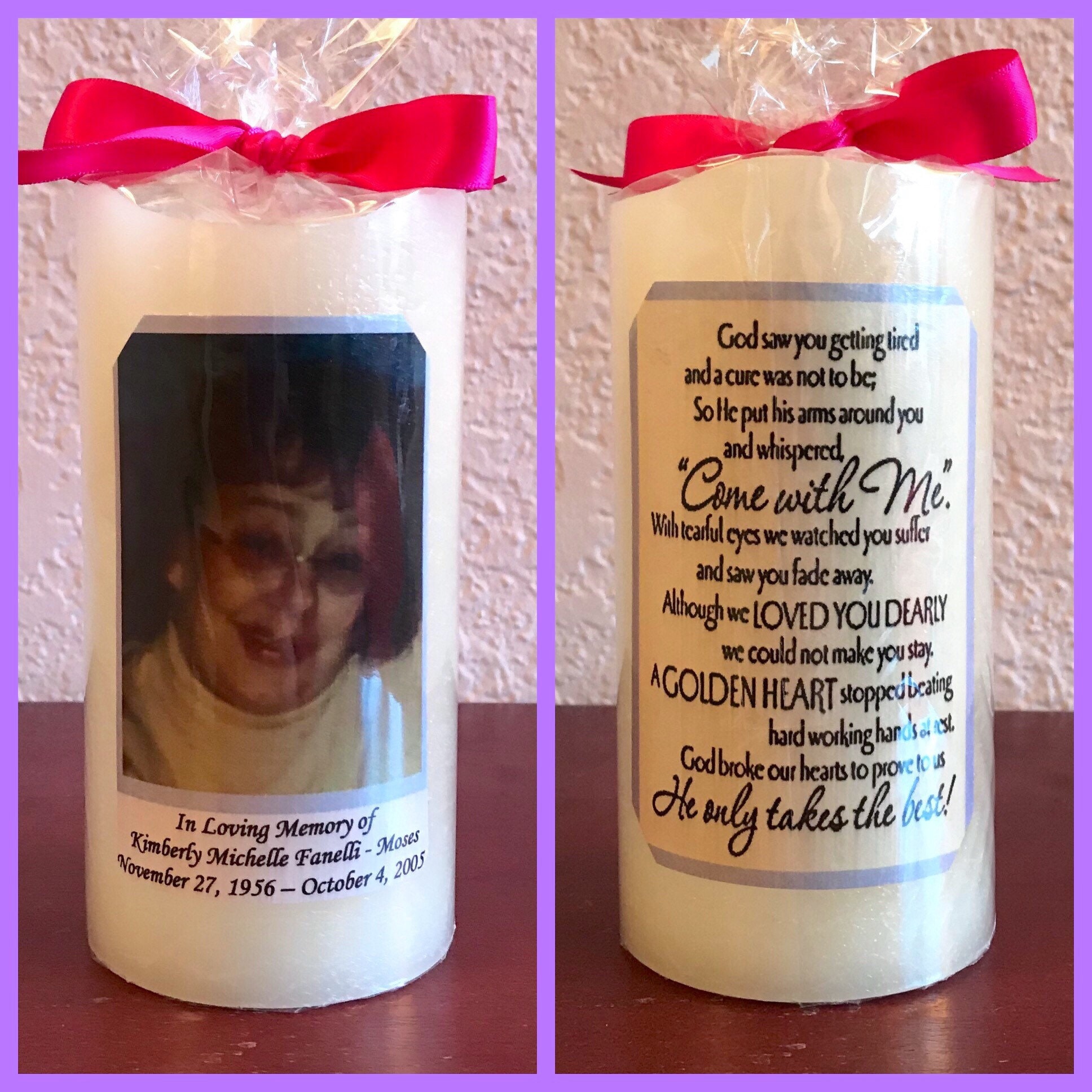 Real Wax Candle w Timer Personalized For Sister Memorial Flameless Candle Gift Explore Now! Includes Photo and Text