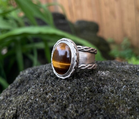 Tiger Eye Ring w/Braid Bezel Tiger Eye Ring w/Braid Bezel