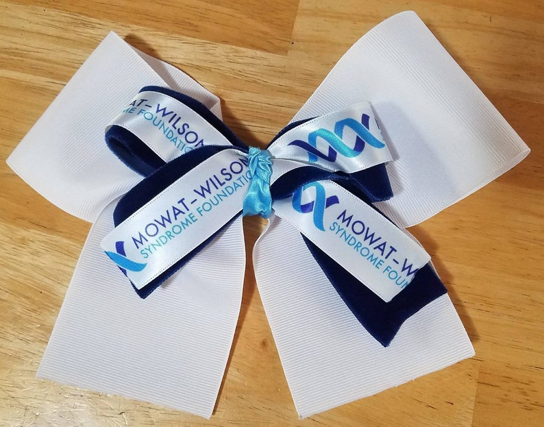 Mowat-Wilson Syndrome awareness Large 3 wide Cheer Hair Bow