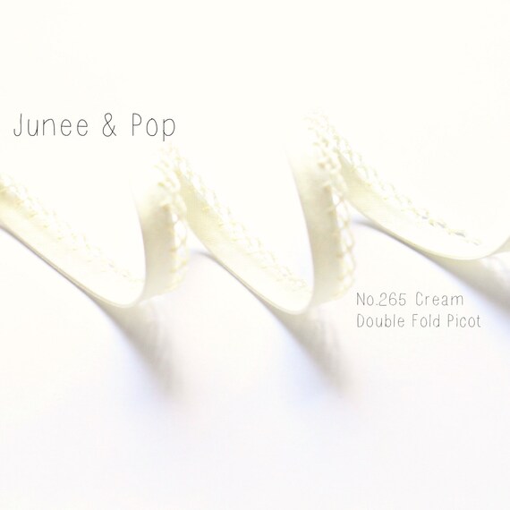 Vintage Floral Algodón Picot sesgo-cream//cream