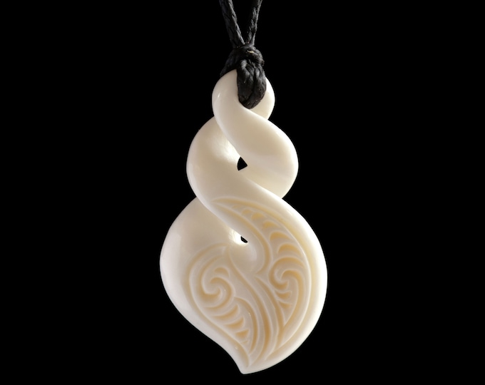 Engraved Maori Unity Twist Bone Carving Pendant From New Zealand Etsy