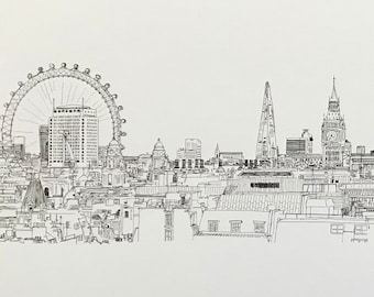 Westminster Rooftops - Panoramic Cityscape Digital Print of London Skyline