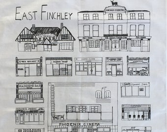 East Finchley Tea Towel