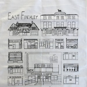 East Finchley Tea Towel image 1