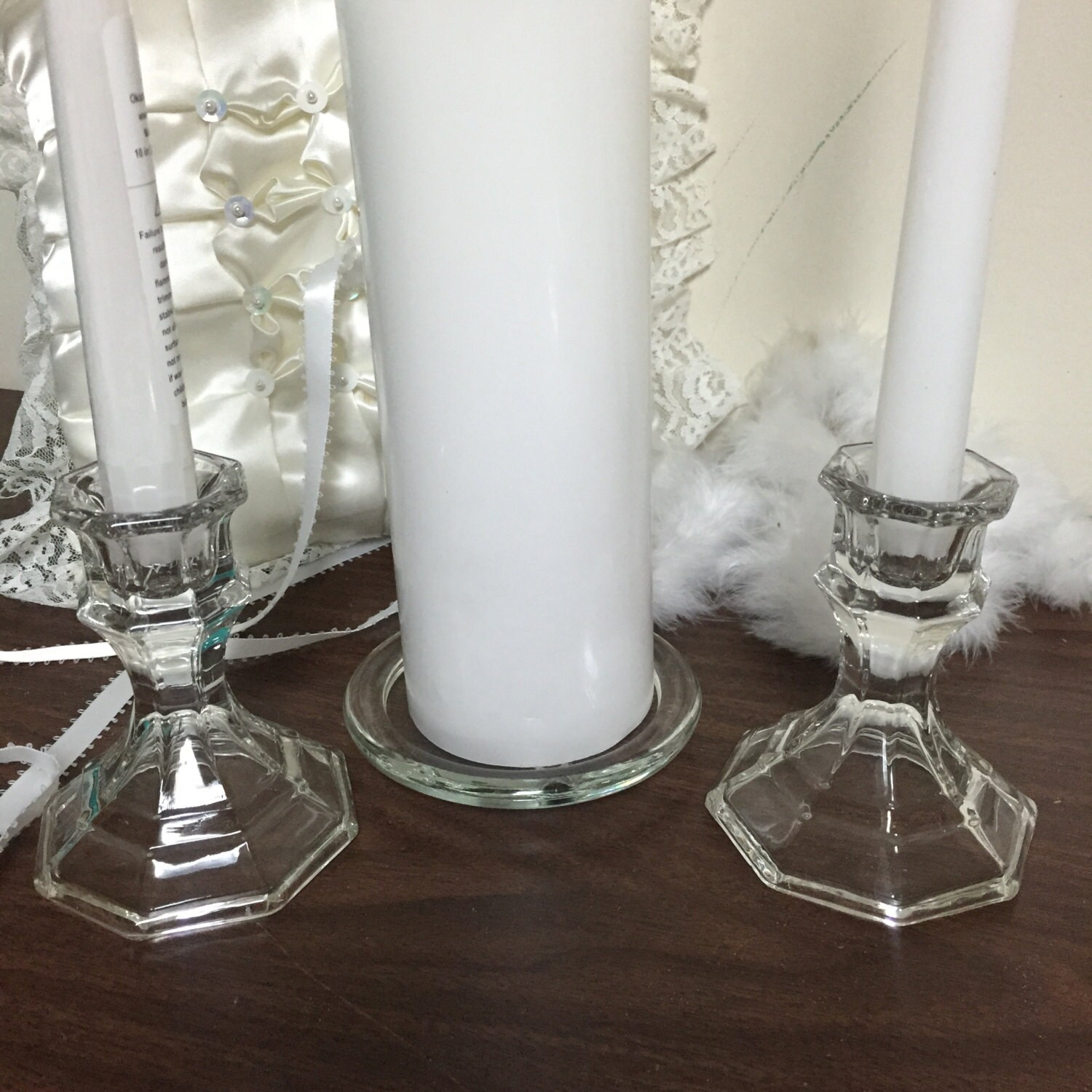 unity candle holder, glass unity candle holder, wedding  candle holde…