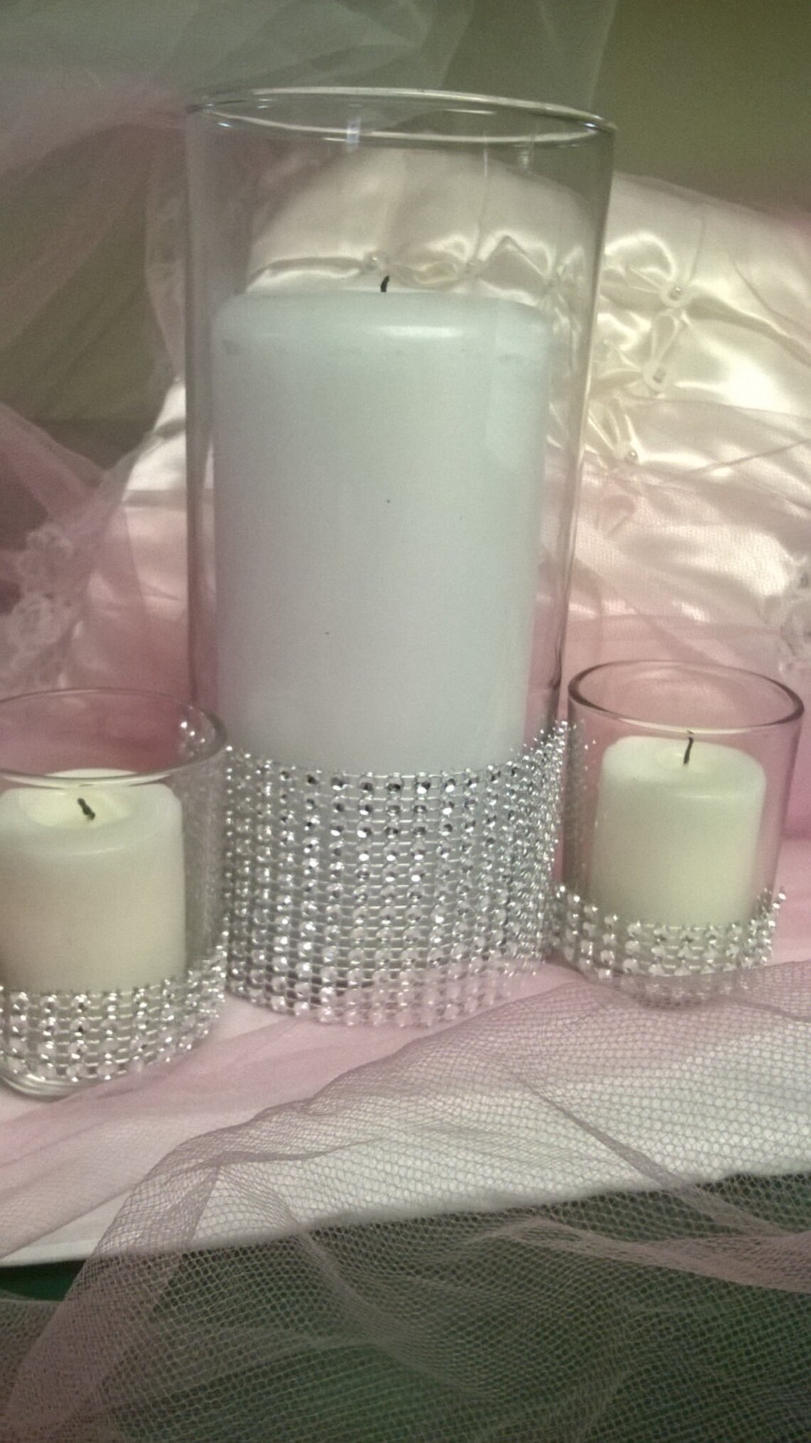 Wedding centerpiece Candle holders Rhinestone vase Set of Etsy