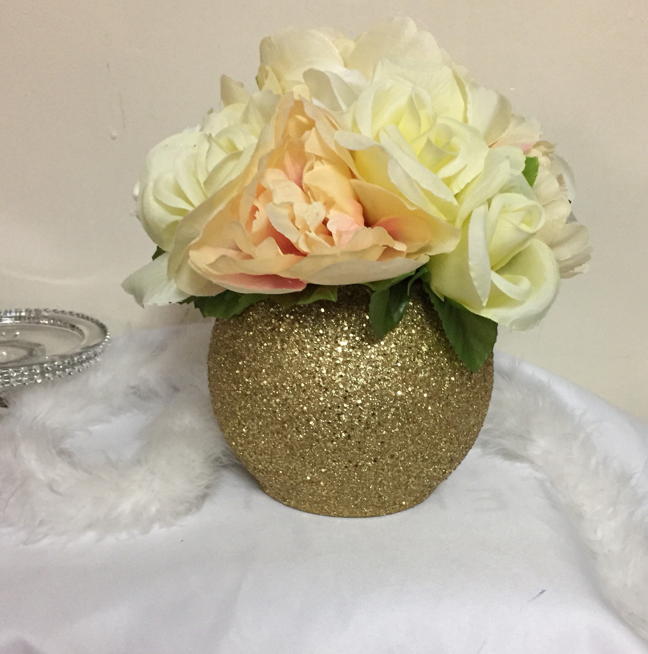 Gold glitter vase wedding centerpiece cake pop holder gold Etsy