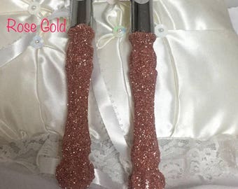 Wedding cake server set, cake cutting set, rose gold, champagne gold glitter, Bling wedding Cake server, knife and server, cake serving