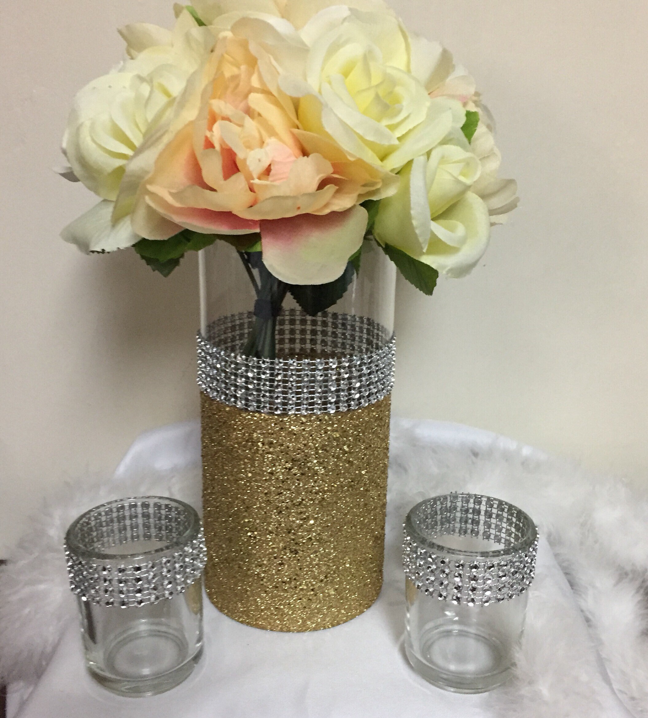 Wedding centerpiece rhinestone vase 1 vase bridal bouquet Etsy