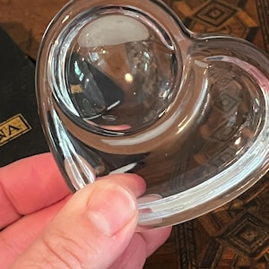 Vintage Heavy glass heart, paperweight