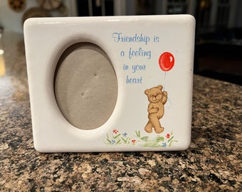 Retro picture frame Teddy Bear 80s