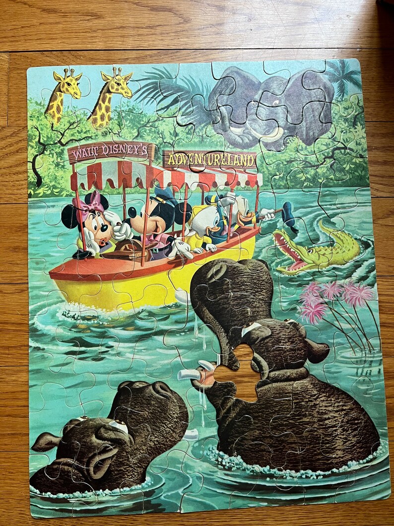 Vintage Disney Jr Jigsaw Puzzle Adventureland Mickey, Minnie 63 Piece