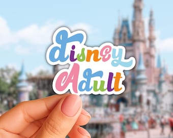 Disney Adult Sticker | Disney Parks Merch — Colorful Waterproof Vinyl Decal Disney Stickers for Laptop, Planner, Scrapbook, Water Bottle