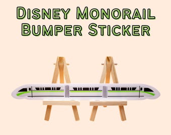 Green Disney Monorail Bumper Sticker | Disney Stickers Car Sticker Vinyl Sticker Waterproof Sticker Car Window Sticker XL Monorail Sticker